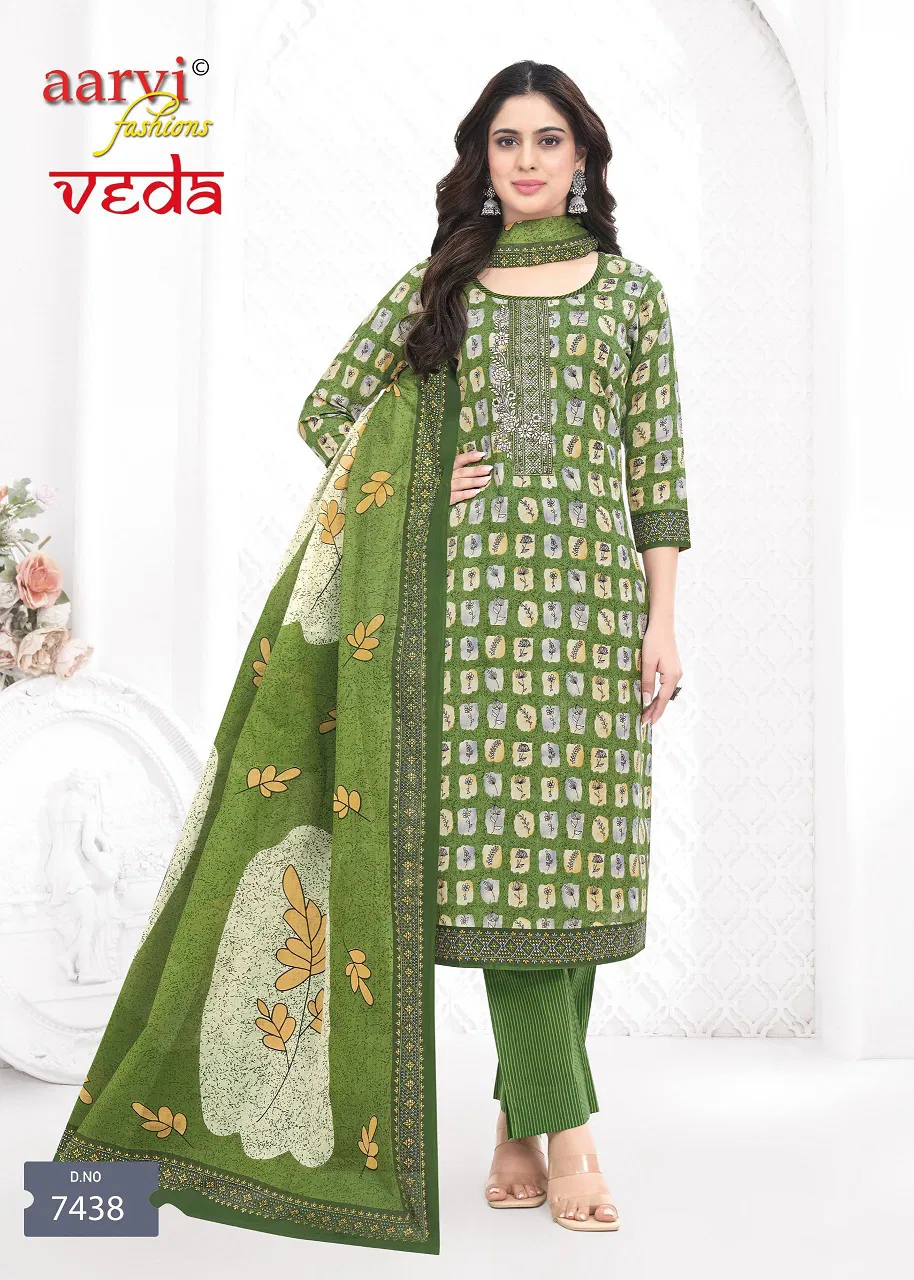 Veda Vol 1 By Aarvi Cotton Printed Kurti With Bottom Dupatta Online Wholesale